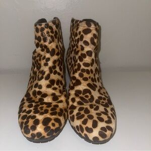 Kennet Cole Leopard Print Ankle Boots